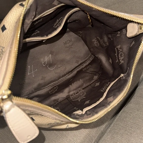 MCM Visetos Cream Shoulder Bag - Picture 8 of 10